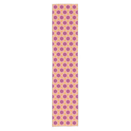Retro Rosa und Orange Modernes geometrisches Muste Kurzer Tischläufer