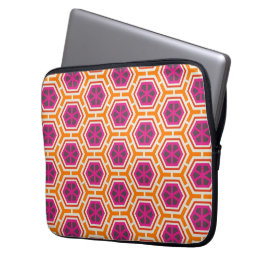 Retro Rosa und Orange Modernes geometrisches Muste Laptopschutzhülle