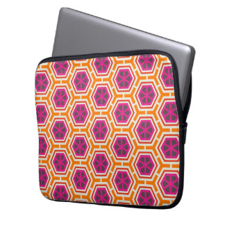 Retro Rosa und Orange Modernes geometrisches Muste Laptopschutzhülle