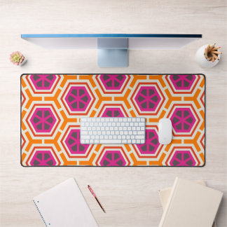 Retro Rosa und Orange Modernes geometrisches Muste Schreibtischunterlage