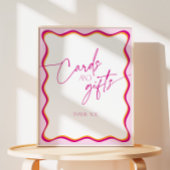 Retro Rosa und orange weiße Grenzkarten und Gesche Sockelschild