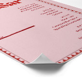 Retro Rosa und Rot Bar Drink Menu Poster (Ecke)