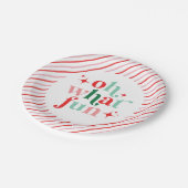 Retro Rosa und Rot Oh, was Spaß Pappteller (Schrägansicht)