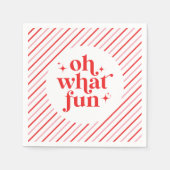 Retro Rosa und Rot Oh, was Spaß Serviette (Vorderseite)