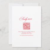 Retro Rosa und Rot Wave Picture Frame Wedding Einladung (Rückseite)