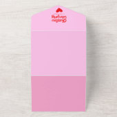 Retro-Rosa- und Rot-Wavy-Handschrift All In One Einladung (Außenbereich)