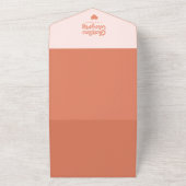 Retro-Rosa- und Rot-Wavy-Handschrift All In One Einladung (Außenbereich)