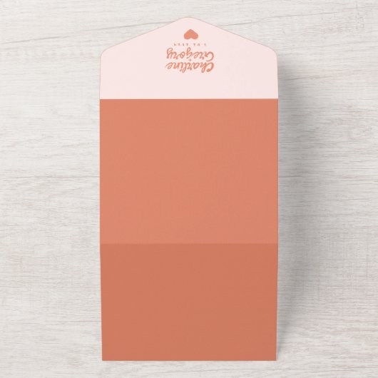 Retro-Rosa- und Rot-Wavy-Handschrift All In One Einladung (Außenbereich)