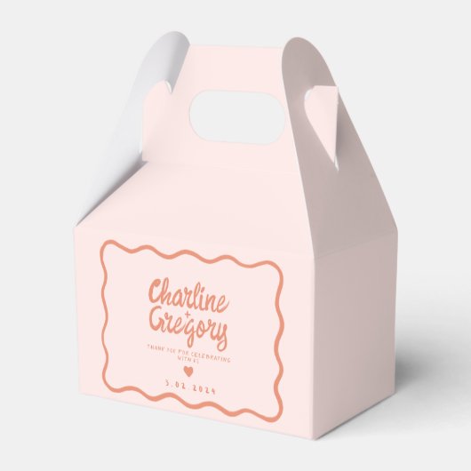 Retro-Rosa- und Rot-Wavy-Handschrift Geschenkschachtel (Vorderseite)