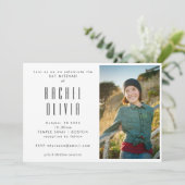 Retro Rosa und Rote Tafel Foto Bat Mitzvah Einladung (Stehend Vorderseite)