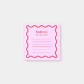 Retro-Rosa und roter, fett-70er Personalisiert zu  Post-it Klebezettel (Vorderseite)