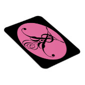 Retro Rosa und Schwarz Geblüht Rose Magnet (Rechte Seite)