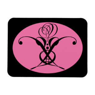 Retro Rosa und Schwarz Geblüht Rose Magnet