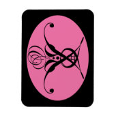 Retro Rosa und Schwarz Geblüht Rose Magnet (Vertikal)