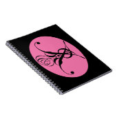 Retro Rosa und Schwarz Geblüht Rose Notizblock (Rechte Seite)