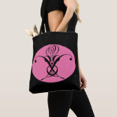 Retro Rosa und Schwarz Geblüht Rose Tasche (Von Nahem)