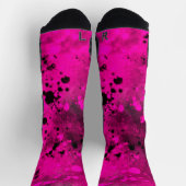 Retro-Rosa- und Schwarz-Paint-Spritzer Socken (Oben)