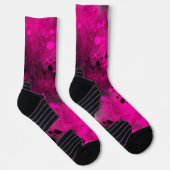 Retro-Rosa- und Schwarz-Paint-Spritzer Socken (Rechts)