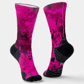 Retro-Rosa- und Schwarz-Paint-Spritzer Socken (Gewinkelt)