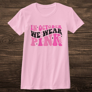 Retro-Rosa und Schwarzer Brustkrebs-Bewusstsein T-Shirt