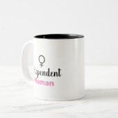 Retro-Rosa und Schwarzes Frauensymbol Zweifarbige Tasse (Vorderseite Links)