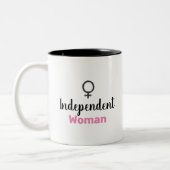 Retro-Rosa und Schwarzes Frauensymbol Zweifarbige Tasse (Links)