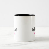 Retro-Rosa und Schwarzes Frauensymbol Zweifarbige Tasse (Mittel)
