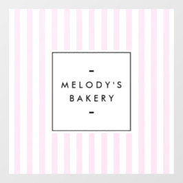 Retro Rosa und Weiße Streifen Backenfenster Fensteraufkleber