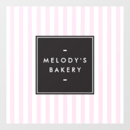 Retro Rosa und Weiße Streifen Bäckerei Fensteraufkleber