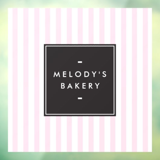 Retro Rosa und Weiße Streifen Bäckerei Fensteraufkleber (Blatt 3)