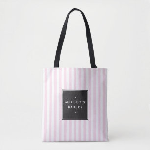 Retro Rosa und Weiße Streifen Bäckerei Tasche