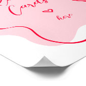 Retro-Rosa Verlasse hier Ihre Rezeptionskarten Poster (Ecke)