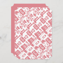 Retro Rosa Vintages Telefonie-Brautparty Einladung