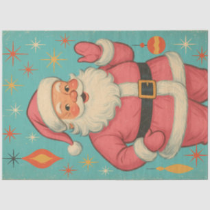 Retro Rosa Weihnachtsmann Mid-Century Weihnachte Seidenpapier