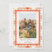 Retro Rosa Weihnachtsschmuck Weihnachtsfotokarte Einladung (Vorderseite)