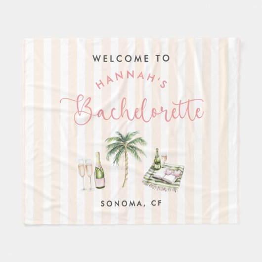 Retro Rosa Weinroute Mendrisiotto Fleecedecke (Vorderseite (Horizontal))