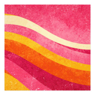 Retro Rosa Wellen – Vintage Welliges Hintergrundbi Fotodruck