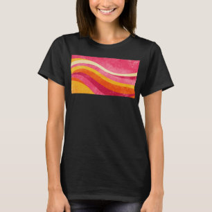 Retro Rosa Wellen – Vintage Welliges Hintergrundbi T-Shirt