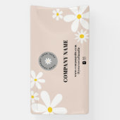 Retro Rosa & White Daisy Business Logo-Display Banner (Vertikal)