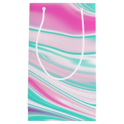 Retro rosafarbene, rosa Marmorplatte Kleine Geschenktüte (Vorderseite)