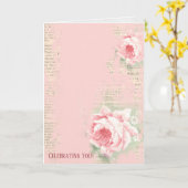 Retro-Rose auf Zeitungspapier Karte (Gelbe Blume)