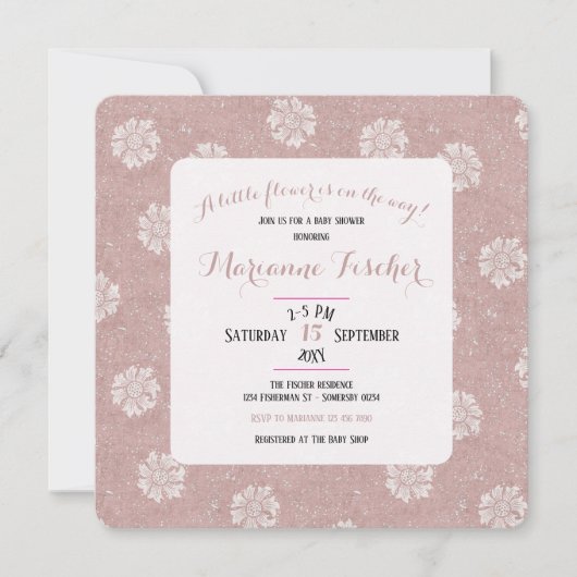 Retro-Rosé-Blumen-William-Morris-Mädchen-Baby-Part (Vorderseite)