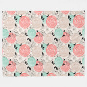 Retro, Rose Fleecedecke (Vorderseite (Horizontal))