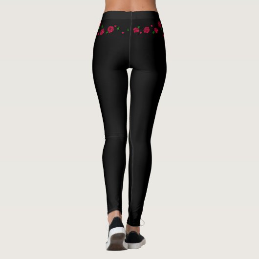 Retro-Rose Frauen Leggings (Rückseite)