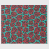 Retro-Rose Geschenkpapier (Flach)