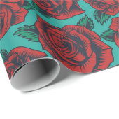 Retro-Rose Geschenkpapier (Rolleneckpunkt)