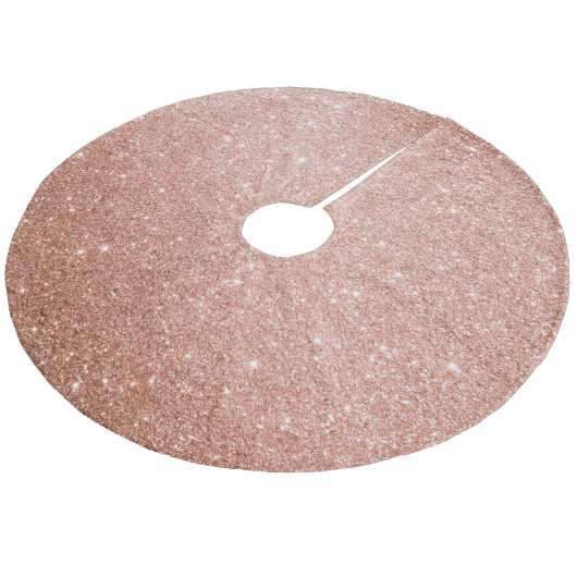 Retro Rose Glitzer Treppenhaus - Rustikales Weihna Fleece Weihnachtsbaumdecke (Schrägansicht)