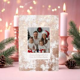 Retro Rose Gold Foil Weihnachtskarte Rosa Textur Folien Feiertagskarte