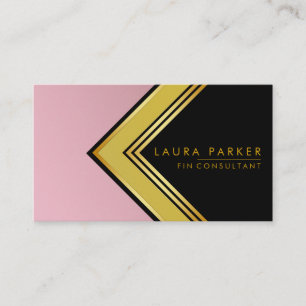 Retro Rose Gold Geometrie Finanzen Moderne Visitenkarte