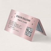 Retro Rose Gold Liedkarte für die Schattenpalette Visitenkarten (Rückseite)